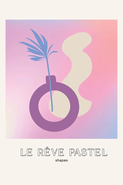 Minimalist Posters: Le Reve Pastel Dream Vase Plants Shapes by Mambo Art Studio