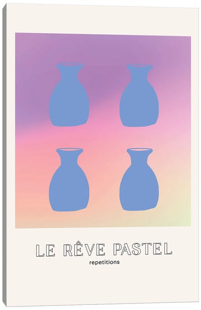 Le Reve Pastel Dream Vases Gradients Canvas Art Print - Mambo Art Studio