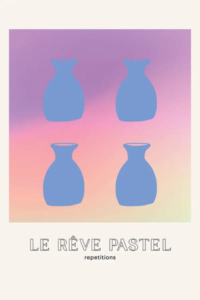 Minimalist Posters: Le Reve Pastel Dream Vases Gradients by Mambo Art Studio