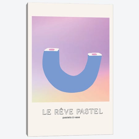 Le Reve Pastel Dream U Shape Vase Canvas Print #MSD262} by Mambo Art Studio Canvas Wall Art
