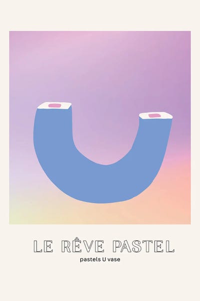Minimalist Posters: Le Reve Pastel Dream U Shape Vase by Mambo Art Studio