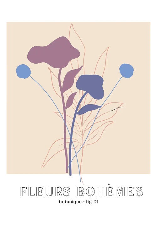Fleur Bohemes Boho Flowers by Mambo Art Studio wall art