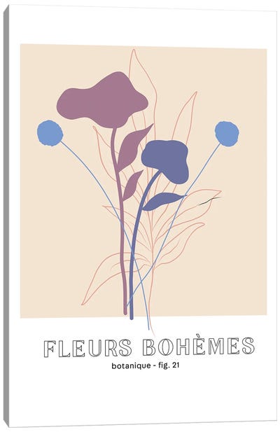 Fleur Bohemes Boho Flowers Canvas Art Print - Mambo Art Studio