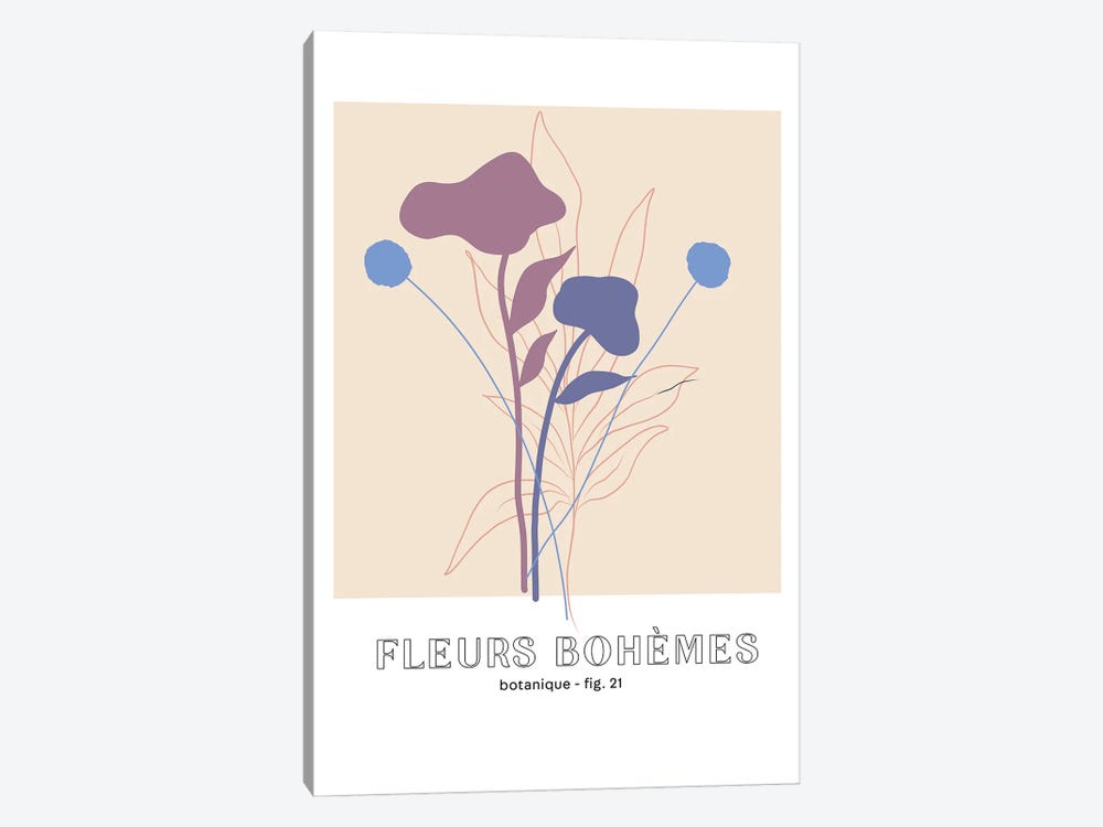Fleur Bohemes Boho Flowers by Mambo Art Studio 1-piece Canvas Wall Art