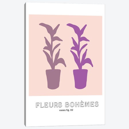 Fleur Bohemes Boho Flowers Botanique Lilac Canvas Print #MSD264} by Mambo Art Studio Canvas Art Print