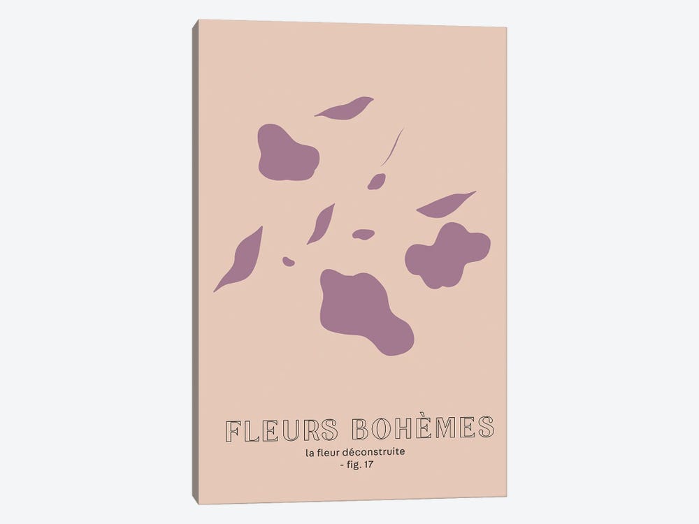 Fleur Bohemes Boho Flowers Lilac by Mambo Art Studio 1-piece Canvas Print