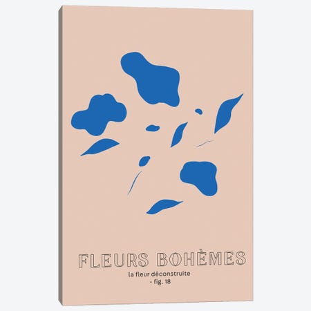 Fleur Bohemes Boho Flowers Blue Canvas Print #MSD267} by Mambo Art Studio Art Print