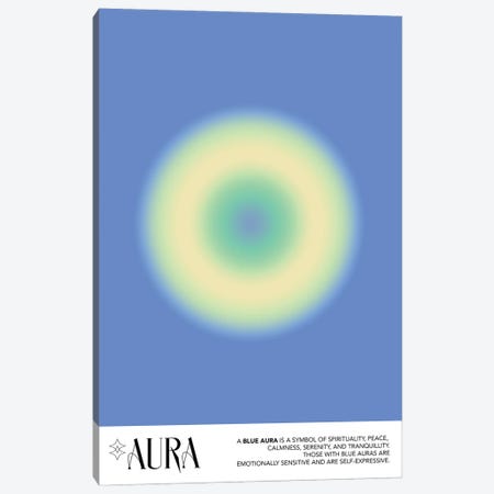 Aura Blue Poster Canvas Print #MSD268} by Mambo Art Studio Canvas Artwork