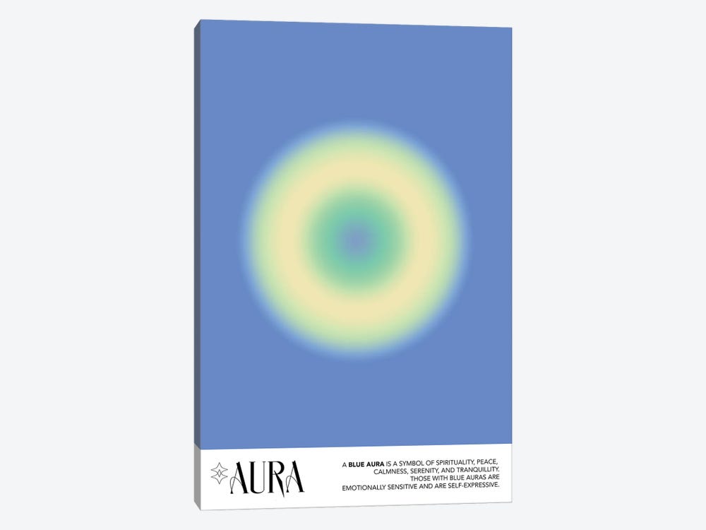Aura Blue Poster by Mambo Art Studio 1-piece Canvas Print
