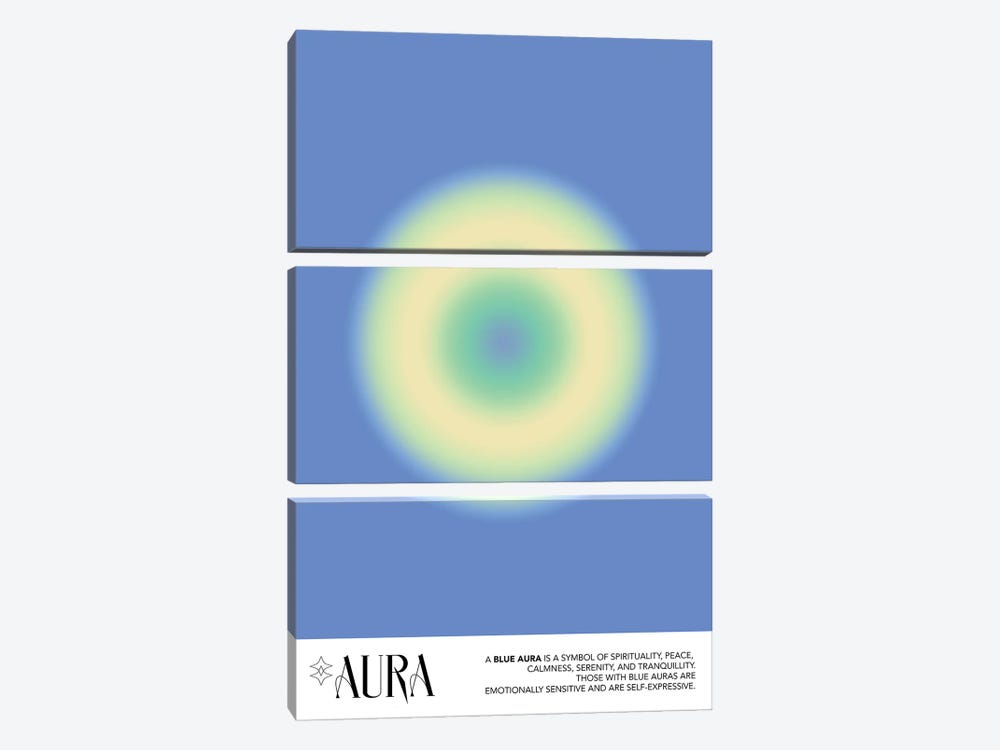 Aura Blue Poster by Mambo Art Studio 3-piece Art Print