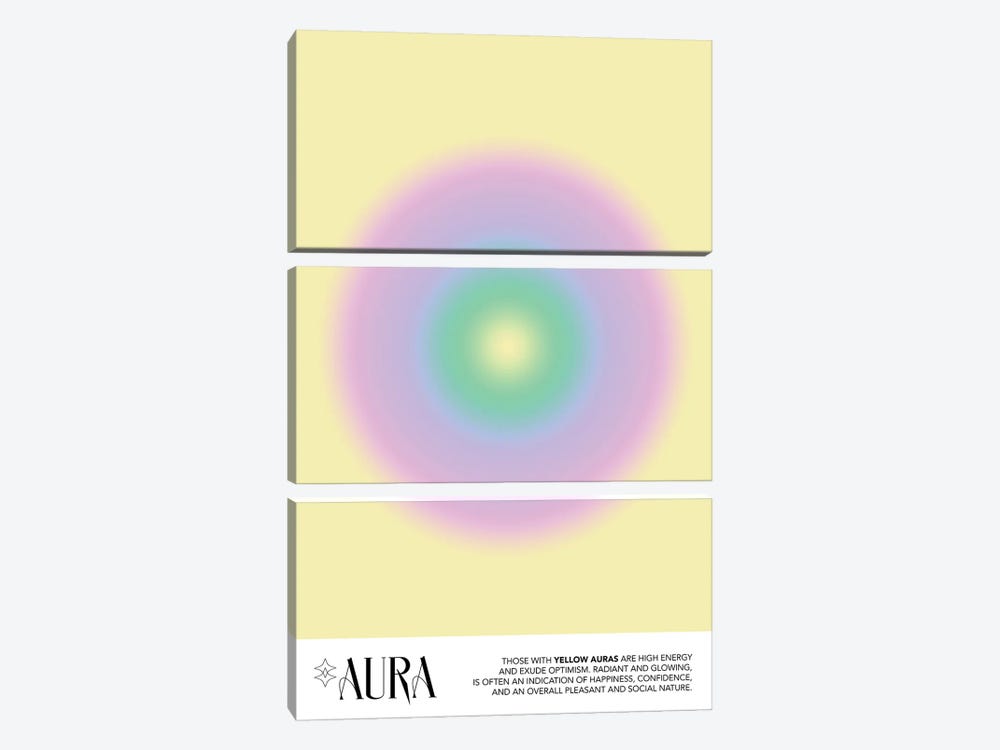 Aura Yellow Poster by Mambo Art Studio 3-piece Canvas Artwork