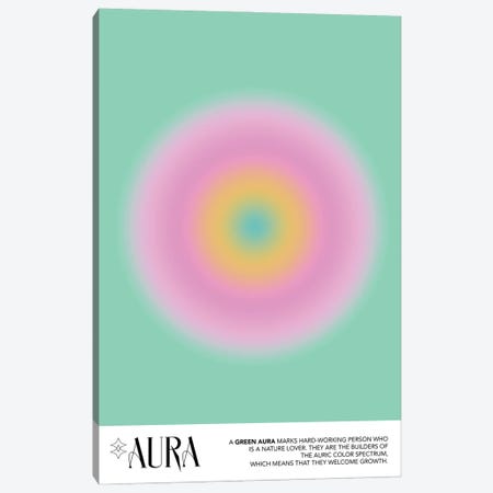 Aura Green Poster Canvas Print #MSD270} by Mambo Art Studio Canvas Art Print