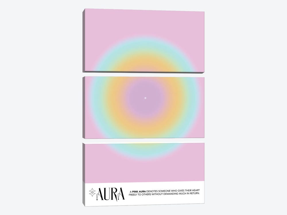 Aura Pink Poster by Mambo Art Studio 3-piece Art Print