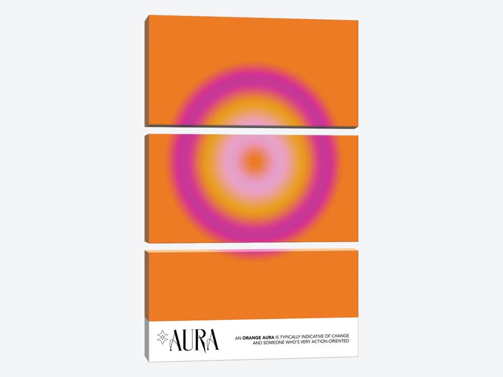 Aura Orange Poster by Mambo Art Studio 3-piece Canvas Wall Art