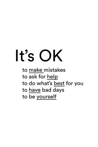 Uniqueness: It's Ok Quote by Mambo Art Studio