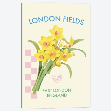 London Fields Flower Poster Canvas Print #MSD283} by Mambo Art Studio Canvas Art
