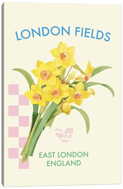 London Fields Flower Poster Canvas Art Print - Mambo Art Studio
