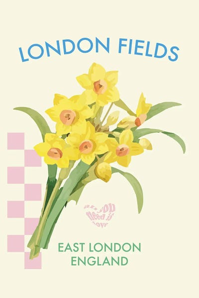 Mambo Art Studio: London Fields Flower Poster by Mambo Art Studio