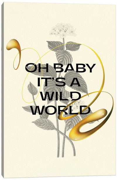Oh Baby It's A Wild World Flowers Canvas Art Print - Mambo Art Studio