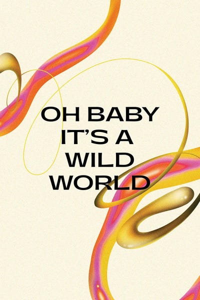 It's A Wild World by Mambo Art Studio metal wall art