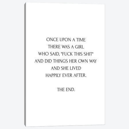 Once Upon A Time There Was A Girl Quote Canvas Print #MSD291} by Mambo Art Studio Art Print