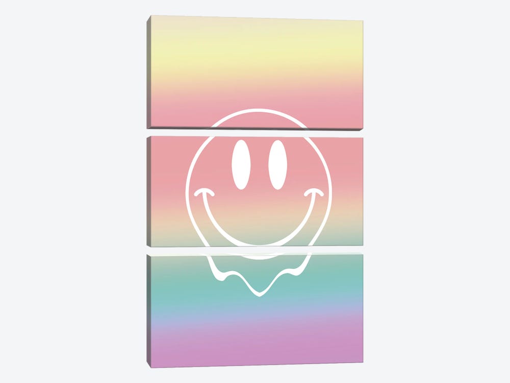 Happy Acid Emoji by Mambo Art Studio 3-piece Canvas Artwork
