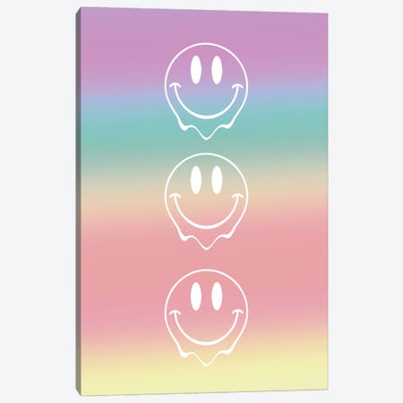 Acid Smiley Emoji Canvas Print #MSD299} by Mambo Art Studio Art Print