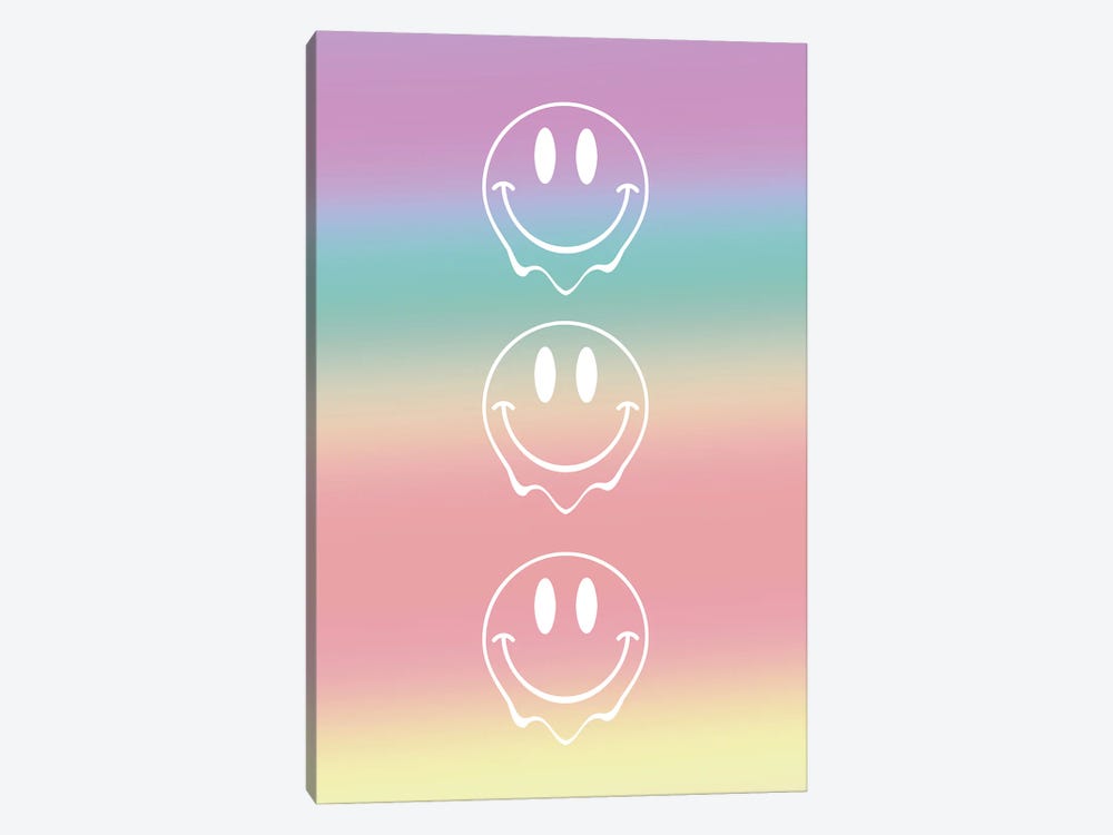 Acid Smiley Emoji by Mambo Art Studio 1-piece Canvas Art Print