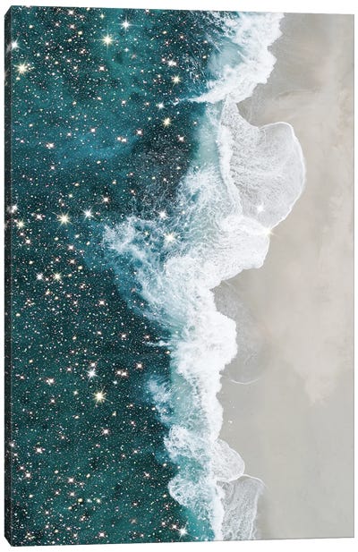 Glitter Aerial Beach Canvas Art Print - Dreamer