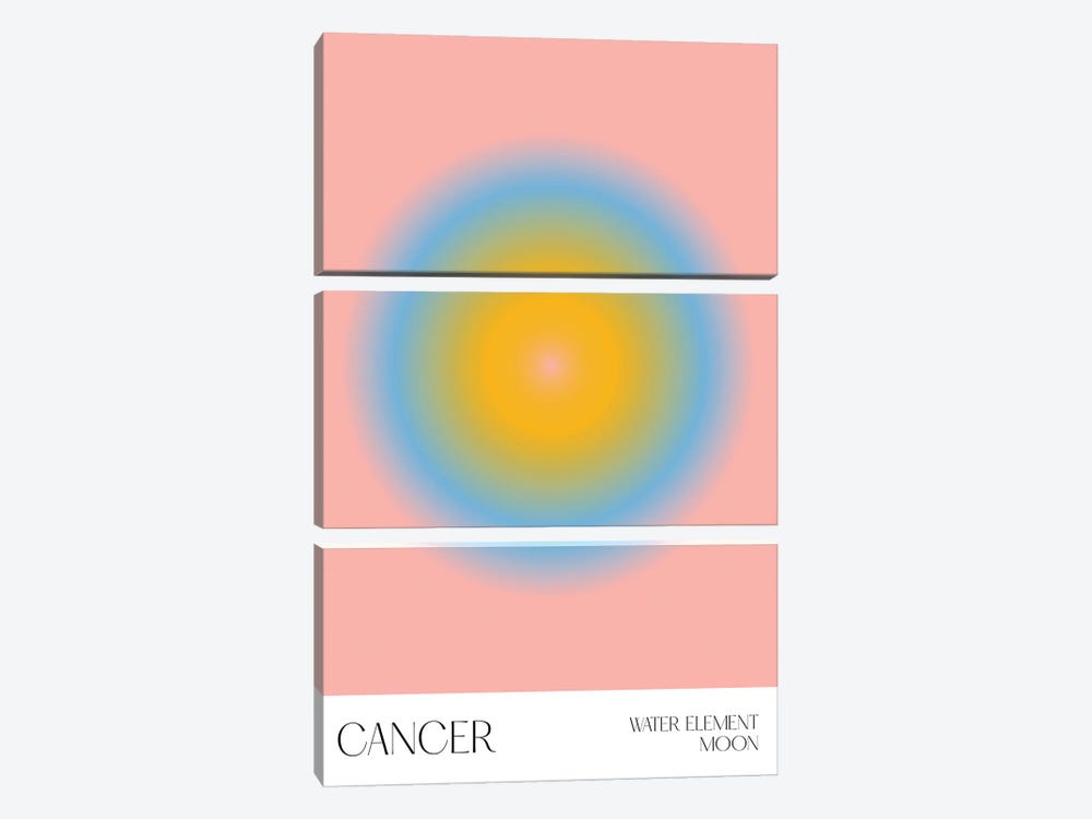 Cancer Zodiac Sign by Mambo Art Studio 3-piece Art Print