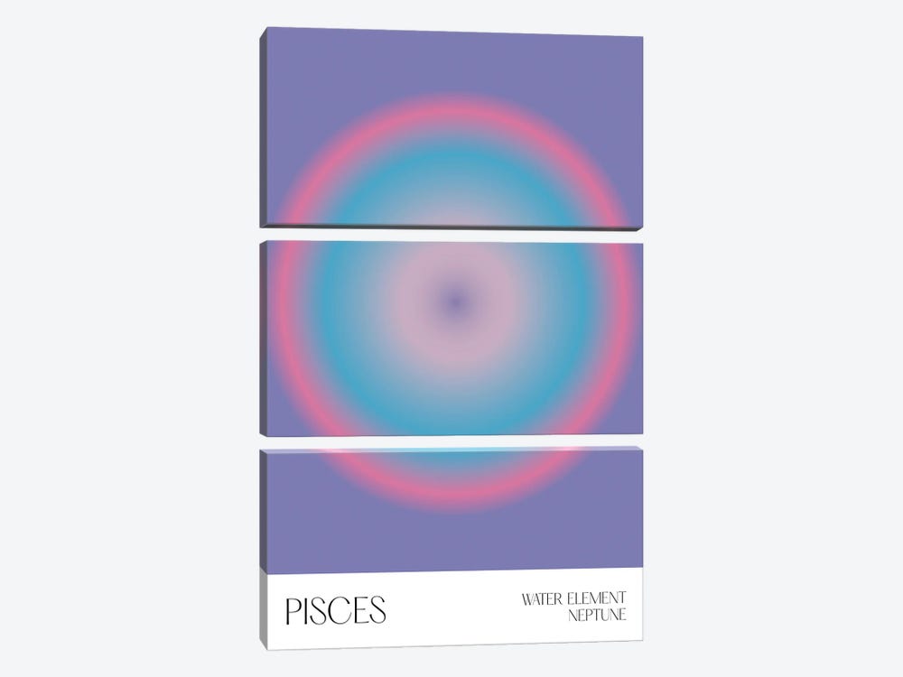 Pisces Zodiac Sign by Mambo Art Studio 3-piece Art Print