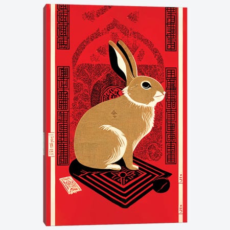 Chinese Lunar New Year Of The Rabbit 2023 Red II Canvas Print #MSD325} by Mambo Art Studio Canvas Art