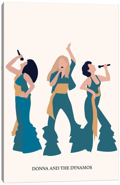 Donna And The Dynamos Abba Poster Mamma Mia Canvas Art Print - Minimalist Posters