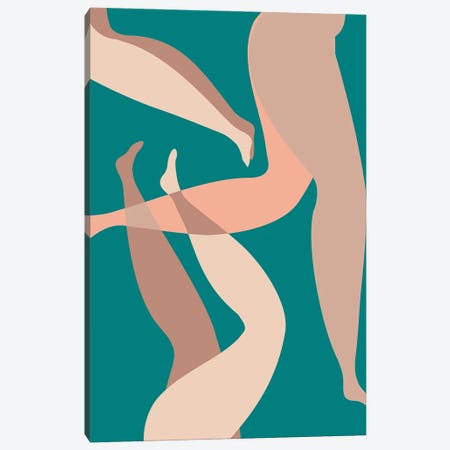 Legs Green Canvas Print #MSD35} by Mambo Art Studio Art Print