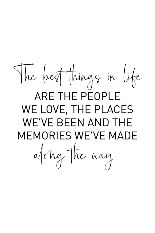 The Best Things In Life Quote by Mambo Art Studio wall art