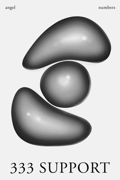 Angel Numbers Support 333 by Mambo Art Studio metal wall art