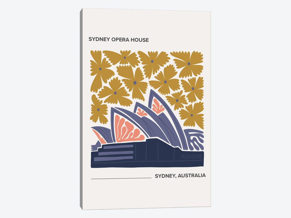 Sydney Opera - Sydney, Australia II, Warm Colours Illustration Travel Poster by Mambo Art Studio 1-piece Art Print