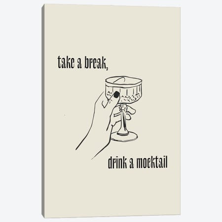Take A Break, Drink A Mocktail, Line Art Canvas Print #MSD435} by Mambo Art Studio Canvas Art