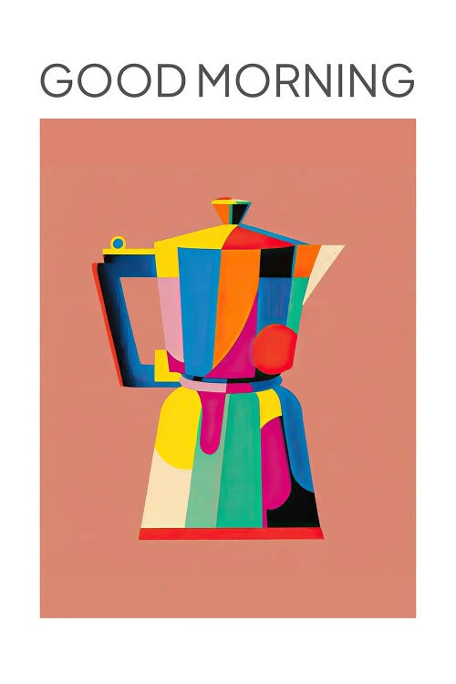 Colourful Moka Espresso Italian Coffee Maker Good Morning
