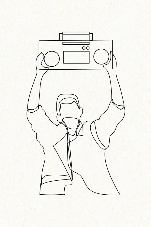 Say Anything Boombox Outline