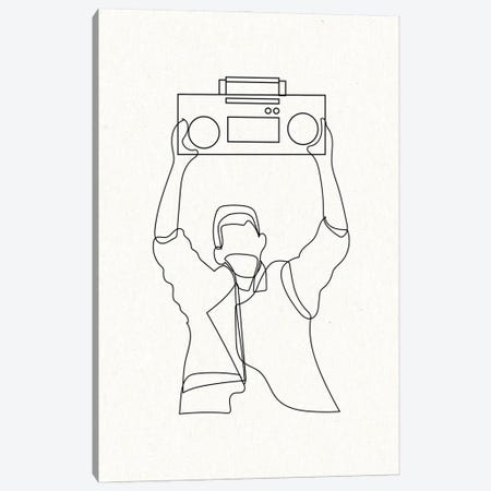 Say Anything Boombox Outline Canvas Print #MSD51} by Mambo Art Studio Canvas Art