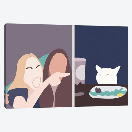 Taylor and Smudge The Cat Meme Canvas Print #MSD56} by Mambo Art Studio Canvas Print