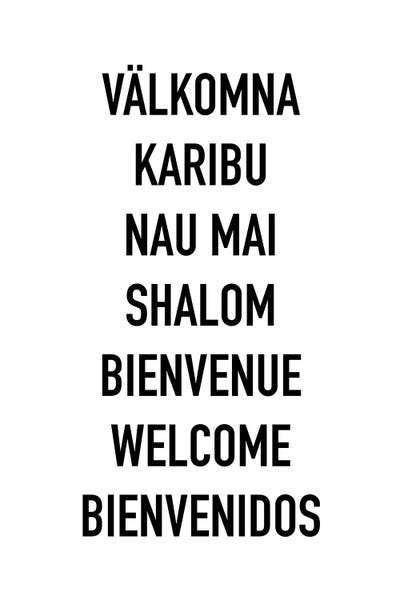 Welcome Languages by Mambo Art Studio metal wall art