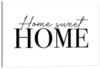 Home Sweet Home Canvas Art Print - Black & White Minimalist Décor