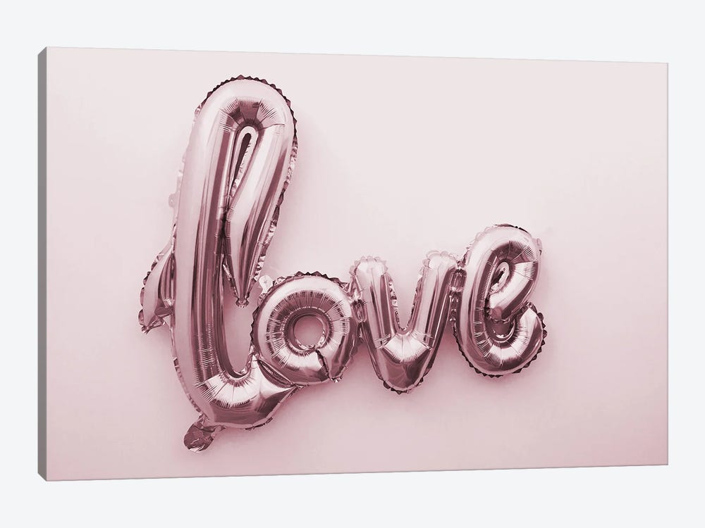 Love Pink Ballon by Mambo Art Studio 1-piece Canvas Art