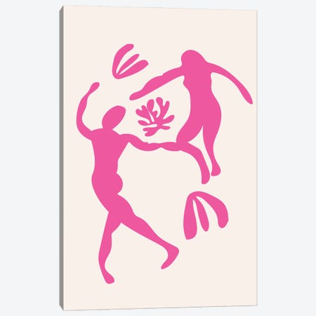 Pink People Cut Out Dancing Canvas Print #MSD95} by Mambo Art Studio Art Print