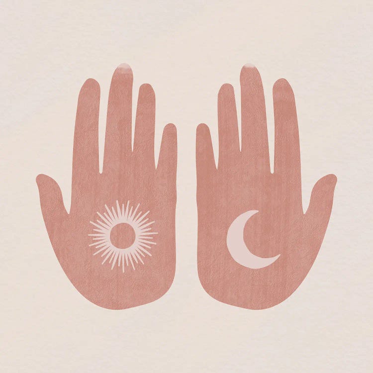 Sun, Moon, Hands by Mambo Art Studio wall art