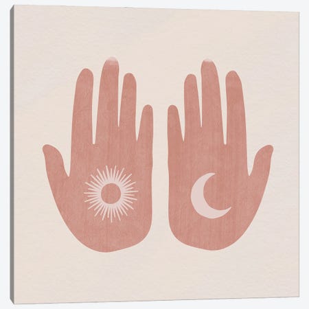 Sun, Moon, Hands Canvas Print #MSD96} by Mambo Art Studio Canvas Print