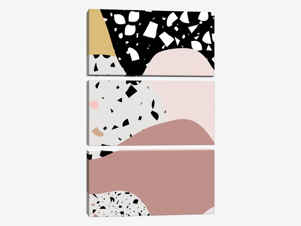 Terrazzo Pink Big by Mambo Art Studio 3-piece Art Print