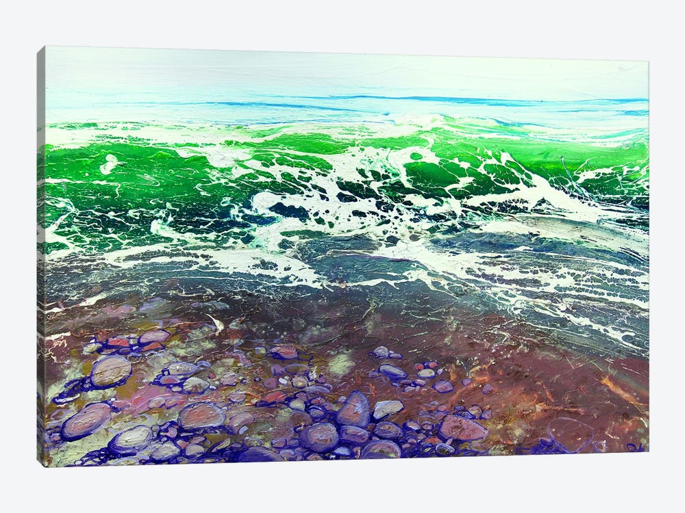 Emerald Pebbles by Michael Sole 1-piece Canvas Print